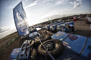 SIlk Way Rally 2013 - Overview of the KAMAZ master camp after the 3rd stage of Silk Way Rally in Astrakhan, Russia on July 9th, 2013 // Denis Klero/Red Bull Content Pool // P-20130716-00083 // Usage for editorial use only // Please go to www.redbullcontentpool.com for further information. //